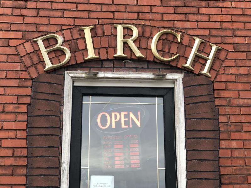 Birch International Seamstress storefront entrance